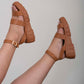 WeeBoo Best Foot Forward Platform Sandals in Brown -