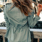 Drawstring Waist Pocketed Jacket -