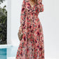 Floral Frill Trim Tiered Maxi Dress -