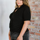 White Birch I'm All Yours Ruched V-Neck Top -