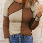 Color Block Exposed Seam Knit Top -