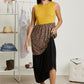 P & Rose Girl Next Door Leopard Color Block Dress in Mustard -