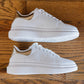 Berness Kicks and Giggles Chunky Sole Sneakers in White and Gold -