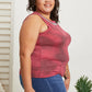 Vocal Finest Hour Acid Wash Rhinestone Neckline Tank in Wine -