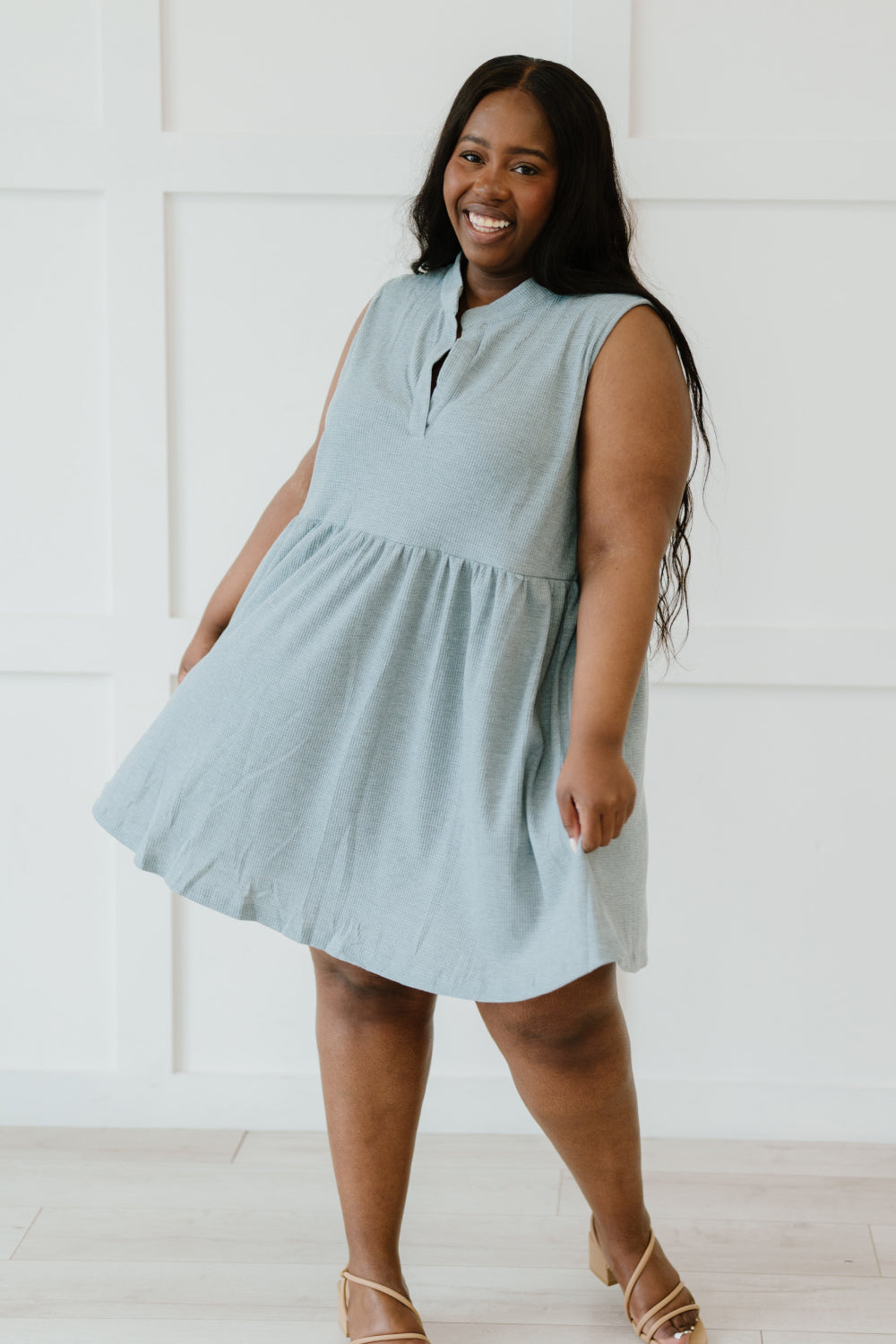 Sew In Love Weekday Wonder Babydoll Dress in Silver -