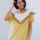 BiBi Saddle Up Fringe Detail Tee in Yellow -