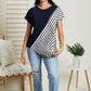 Sew In Love Spoonful of Sugar Striped Color Block Tee in Navy -