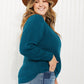Zenana Autumn is Calling Full Size Waffle Knit Sweater in Teal -