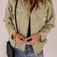Frayed Trim Rivet Denim Jacket -