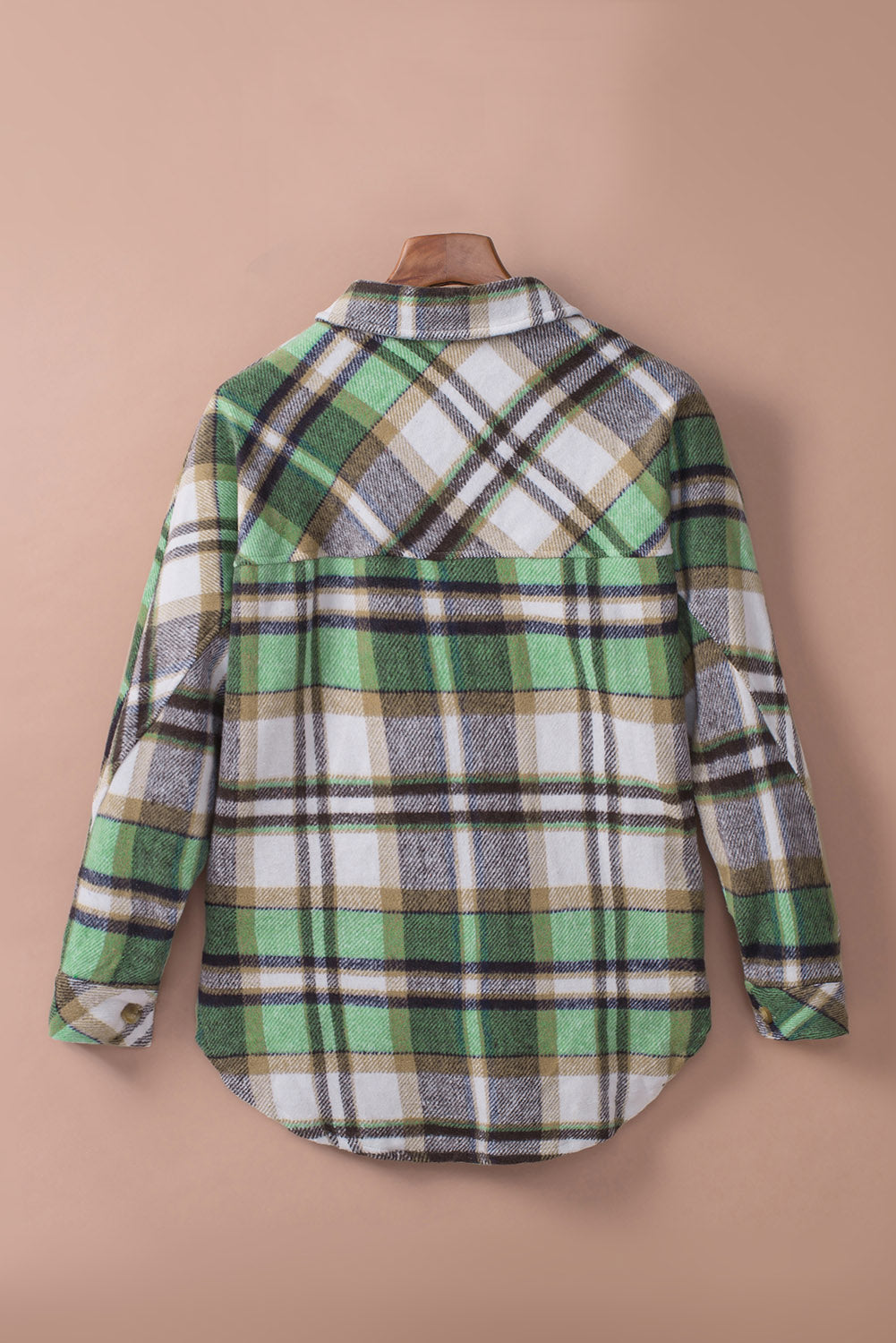 Plaid High-Low Shirt Jacket -