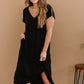 P & Rose Plot Twist T-Shirt Dress with Pockets in Black -