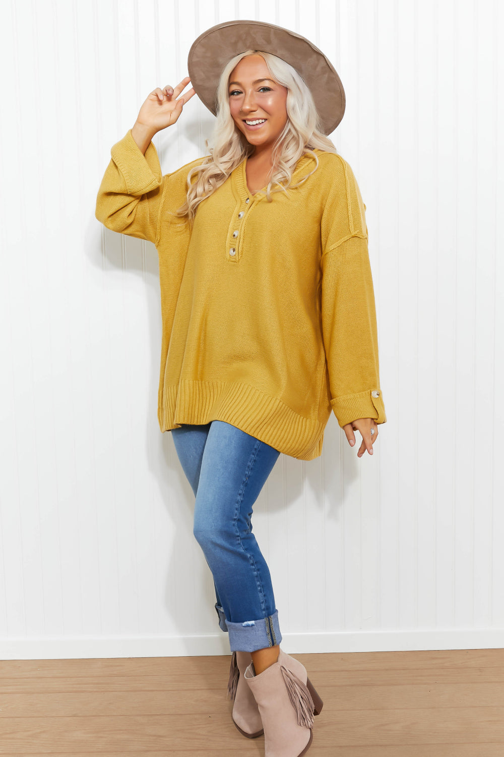 Jodifl Golden Hour Henley Sweater -