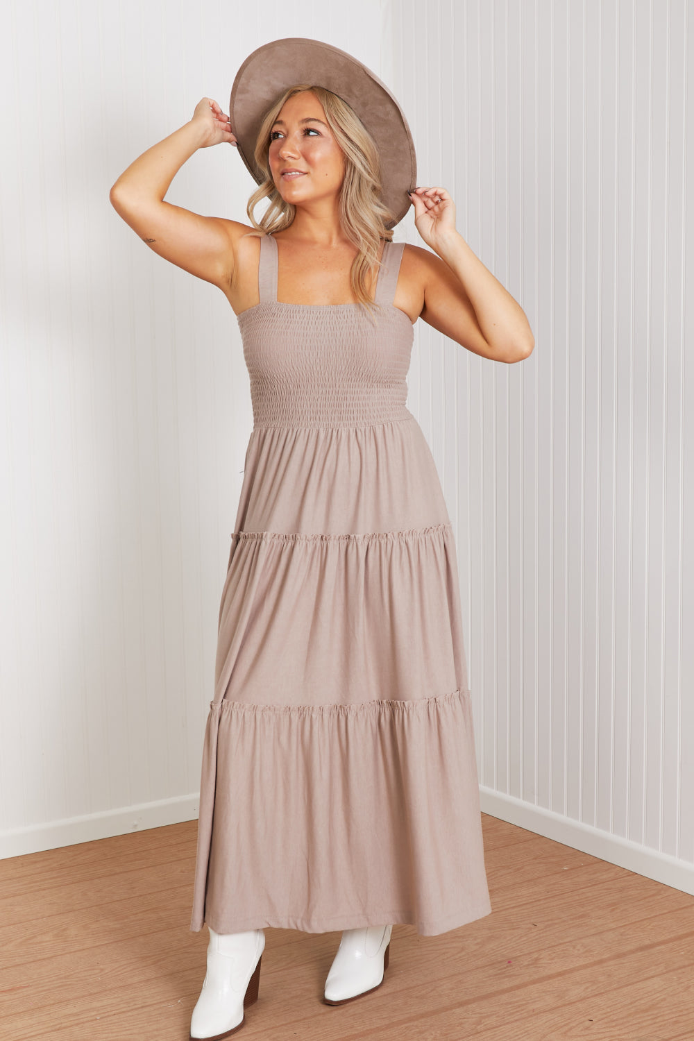 Zenana Sweet Charisma Smocked Maxi Dress -