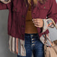 Striped Frayed Hem Corduroy Jacket -