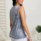 Vocal Finest Hour Acid Wash Rhinestone Neckline Tank in Blue -