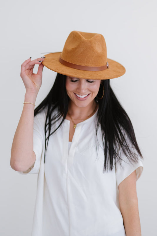 Fame Perfect Day Faux Suede Fedora -