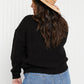 Sew In Love Rib-Knit Dropped Shoulder Sweater in Black -