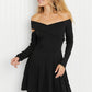 White Birch Biggest Flirt Full Size Asymmetrical Neck Dress with Built-In Shorts -
