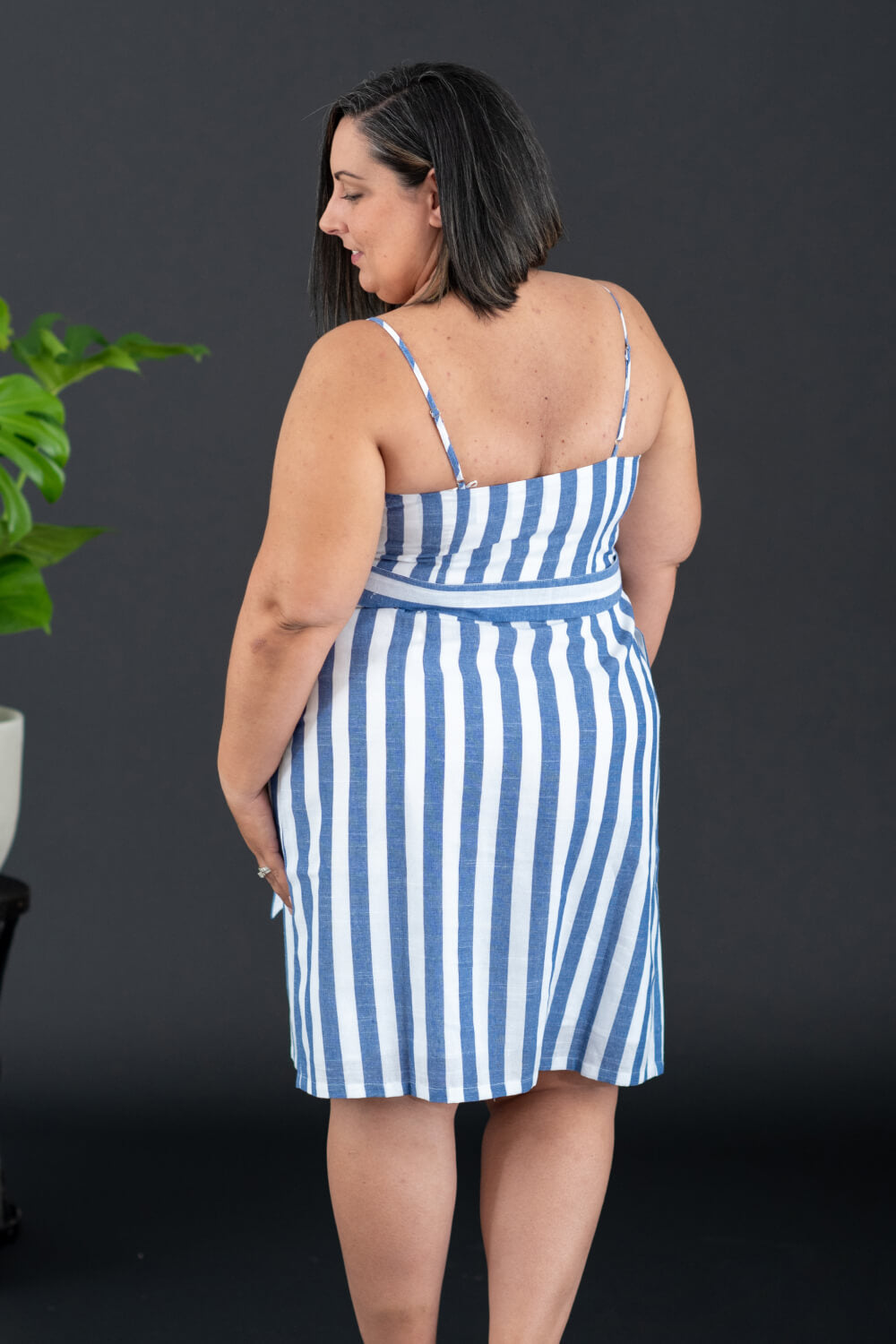 Davi & Dani Never Let Go Striped Sleeveless Dress -