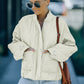 Drawstring Dropped Shoulder Quilted Jacket -