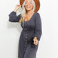 Scoop Neck Empire Waist Long Sleeve Mini Dress -