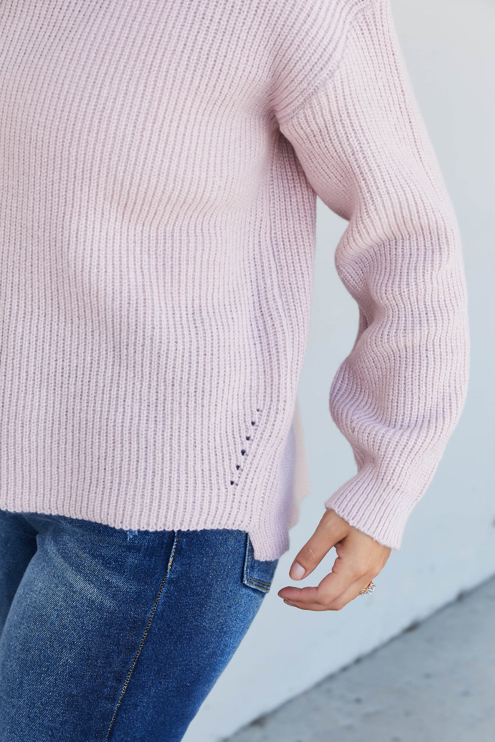 Heimish Losing Track Hem Detail Rib-Knit Sweater -