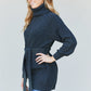 Zenana Turtleneck Raglan Sleeve Belted Tunic Sweater -