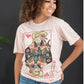 Lotus Fashion Wild West Card Graphic Tee in Pink -
