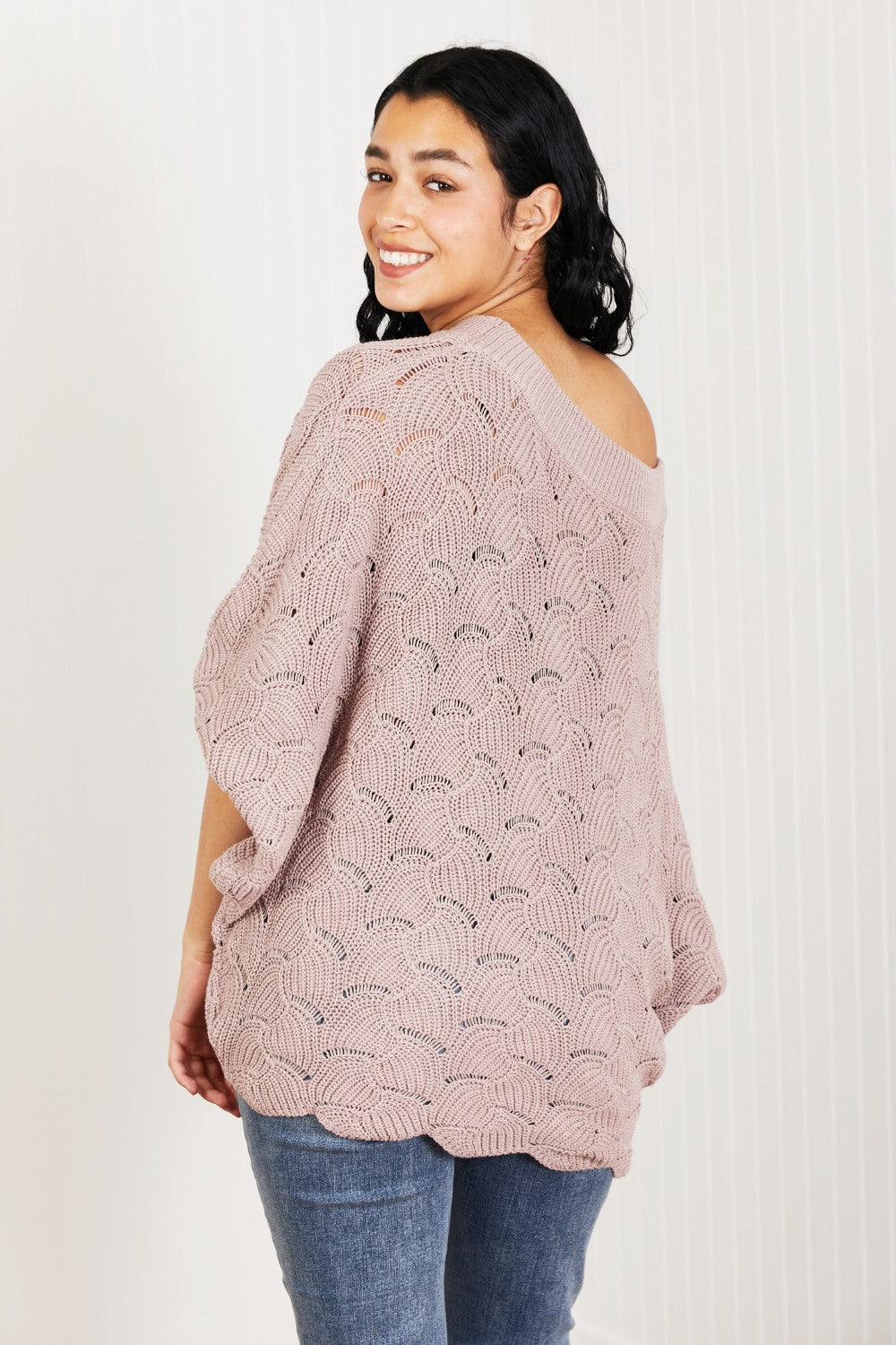 Sweet Lovely by Jen Drift Away Scallop Sweater -