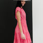 ODDI Pink Passion Full Size Run Smocked Waist Dress -