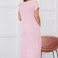 P & Rose Plot Twist T-Shirt Dress with Pockets in Rose -