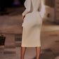 Contrast Cutout Ribbed Bodycon Dress -