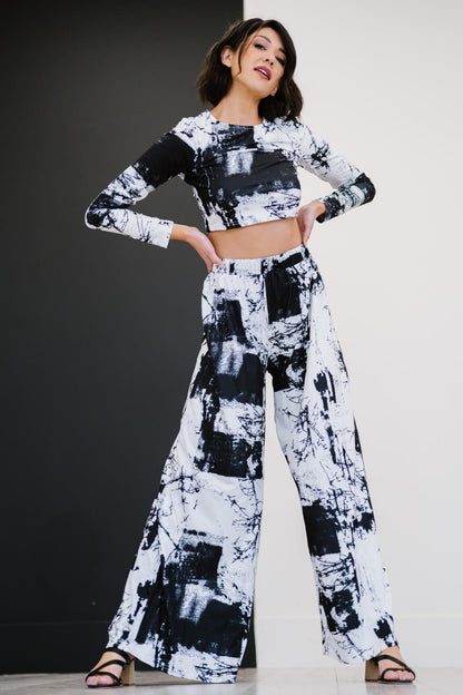 Dress Day Read All About It Abstract Print Set - Black / S