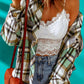 Plaid High-Low Shirt Jacket -