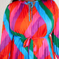 Skies Are Blue Rainbow Rays Pleated Dress -