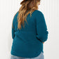 Zenana Autumn is Calling Full Size Waffle Knit Sweater in Teal -