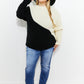CY Fashion Half-and-Half Color Block Sweater -