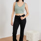 White Birch Sense of It All Cropped V-Neck Tank Top in Mint -