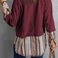Striped Frayed Hem Corduroy Jacket -