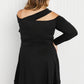 White Birch Biggest Flirt Full Size Asymmetrical Neck Dress with Built-In Shorts -
