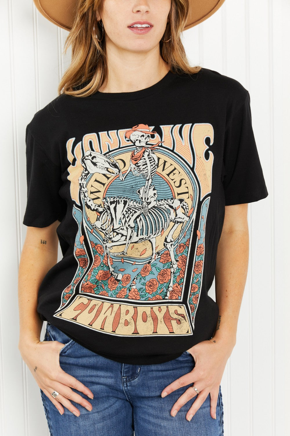 Lotus Fashion Long Live Cowboys Graphic Tee -