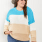 Sew In Love Full Size Color Block Exposed Seam Sweater -