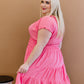 ODDI Pink Passion Full Size Run Smocked Waist Dress -