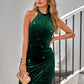 Glitter Grecian Tulip Hem Dress -