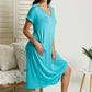 P & Rose Plot Twist T-Shirt Dress with Pockets in Seafoam -
