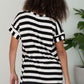 Sew In Love Out and About Striped Pocket Tee in Black and Ivory -