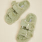 Cape Robbin Soft Steps Buckled Fuzzy Sandals -