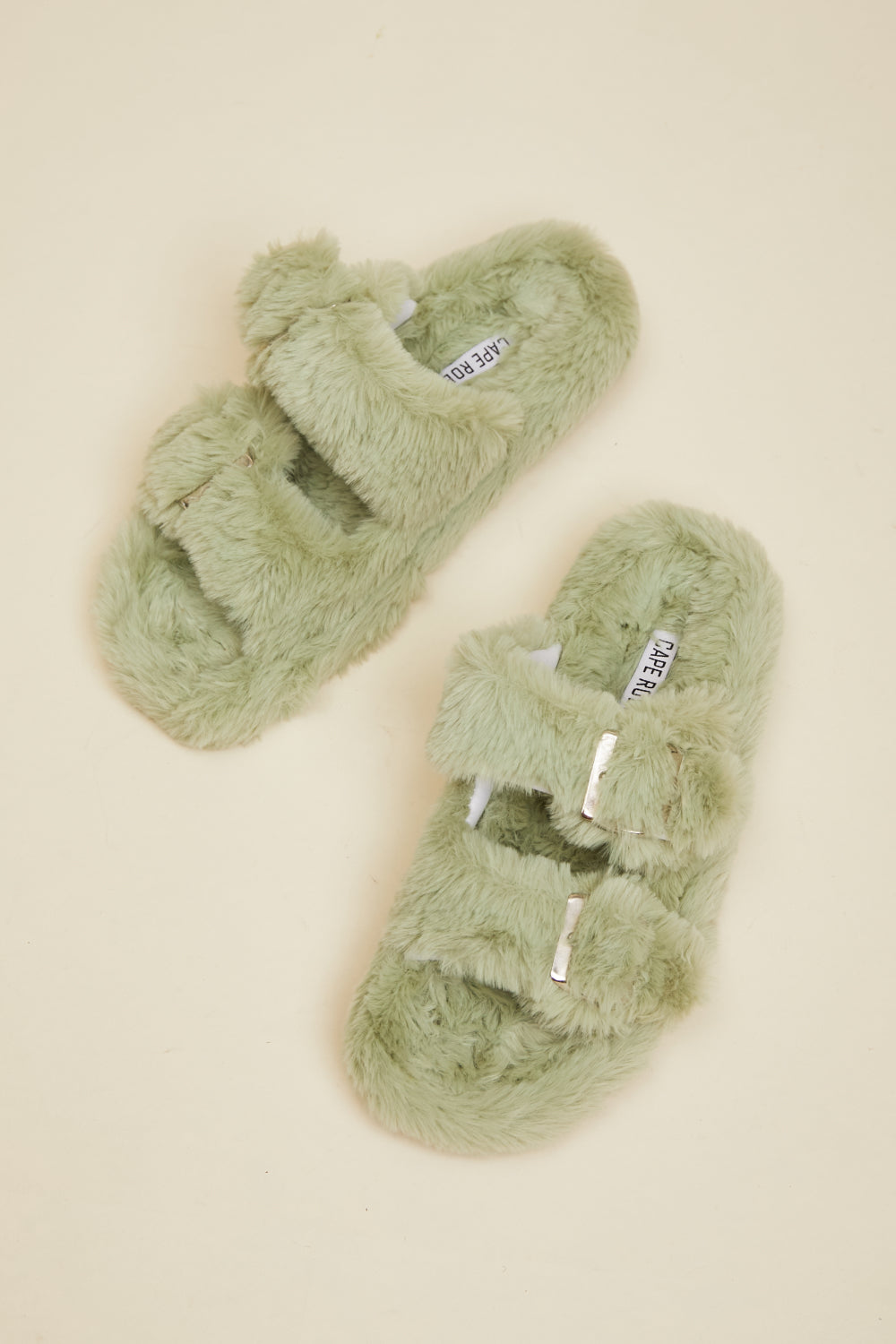 Cape Robbin Soft Steps Buckled Fuzzy Sandals -