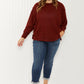 Zenana Alta Heights Full Size Waffle Knit Exposed Seam Sweater -