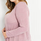 Emerald Collection Fun and Games Full Size Ribbed Round Neck Long-Sleeve Top -
